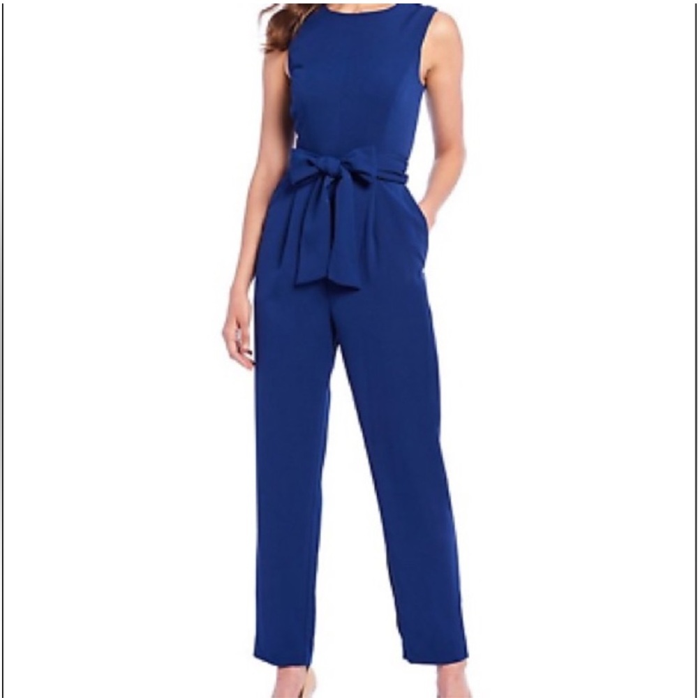 EUC Antonio Melani Blue Jumpsuit with Tie